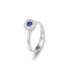 Anello Oro Bianco Diamanti Zaffiro Pontevecchio Collezione Artemide