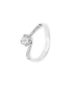 Solitario Oro Bianco Diamanti Comete Gioielli Collezione Petali