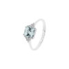 Anello Oro Bianco Diamanti Acquamarina Comete Gioielli Collezione Aqua