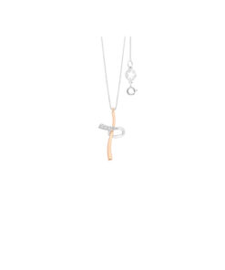 Croce Oro Bianco Rosa Diamanti Comete Gioielli Collezione Croci