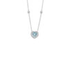 Collana Oro Bianco Diamanti Acquamarina Comete Gioielli Collezione Stelle Nel Cuore