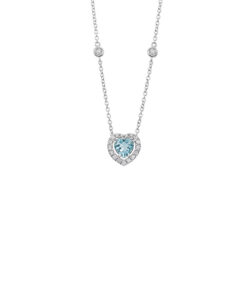 Collana Oro Bianco Diamanti Acquamarina Comete Gioielli Collezione Stelle Nel Cuore