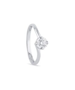 Solitario Oro Bianco Diamanti Bliss Collezione Meraviglia