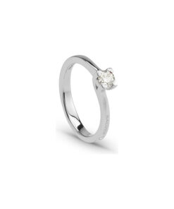 Solitario Oro Bianco Diamanti Salvini Collezione Battito