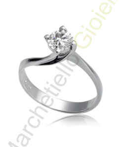 Solitario Oro Bianco Diamanti Luce Collezione Diva