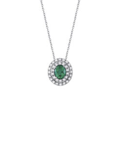 Collana Oro Bianco Diamanti Smeraldo Salvini Collezione Dora