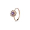 Anello Oro Bianco Diamanti Ametista Bliss Collezione Girasole
