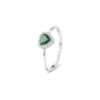 Anello Oro Bianco Diamanti Smeraldo Bliss Collezione Dream Colors
